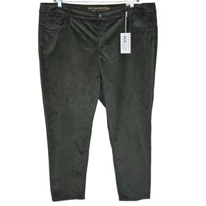 Soft Surroundings Green Velour Straight Leg Ankle Pants Size 24W NWT